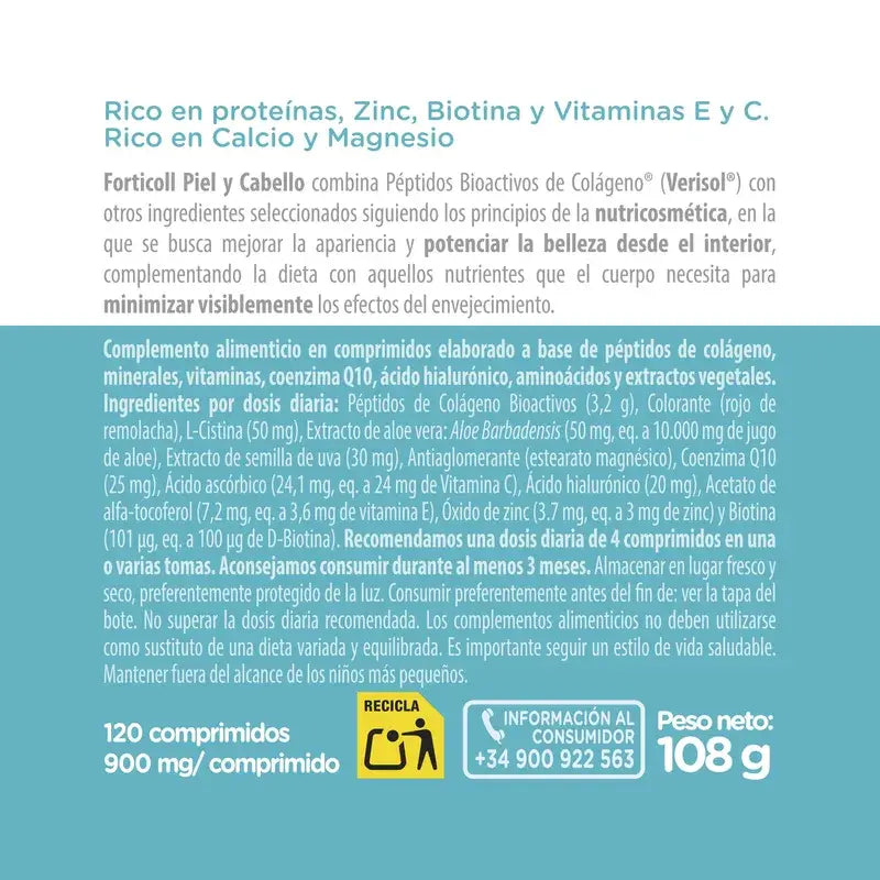 Forticoll Collagene Bioattivo Pelle e Capelli 120 compresse