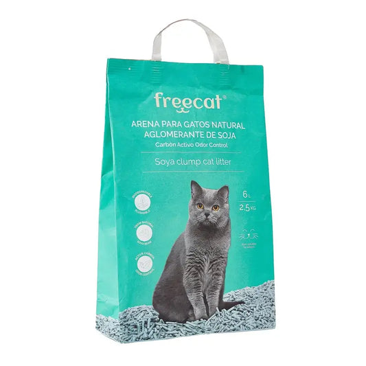 Freedog Lettiera naturale per gatti a grumi Carbone di soia, 6 litri