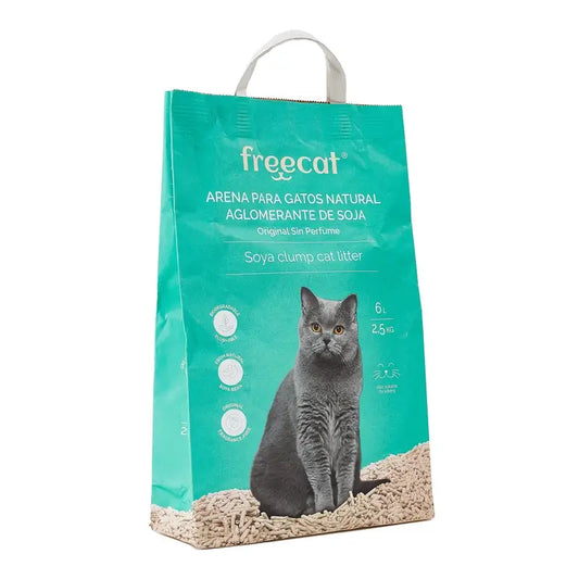 Freedog Lettiera naturale per gatti a grumi Soia Original, 6 litri