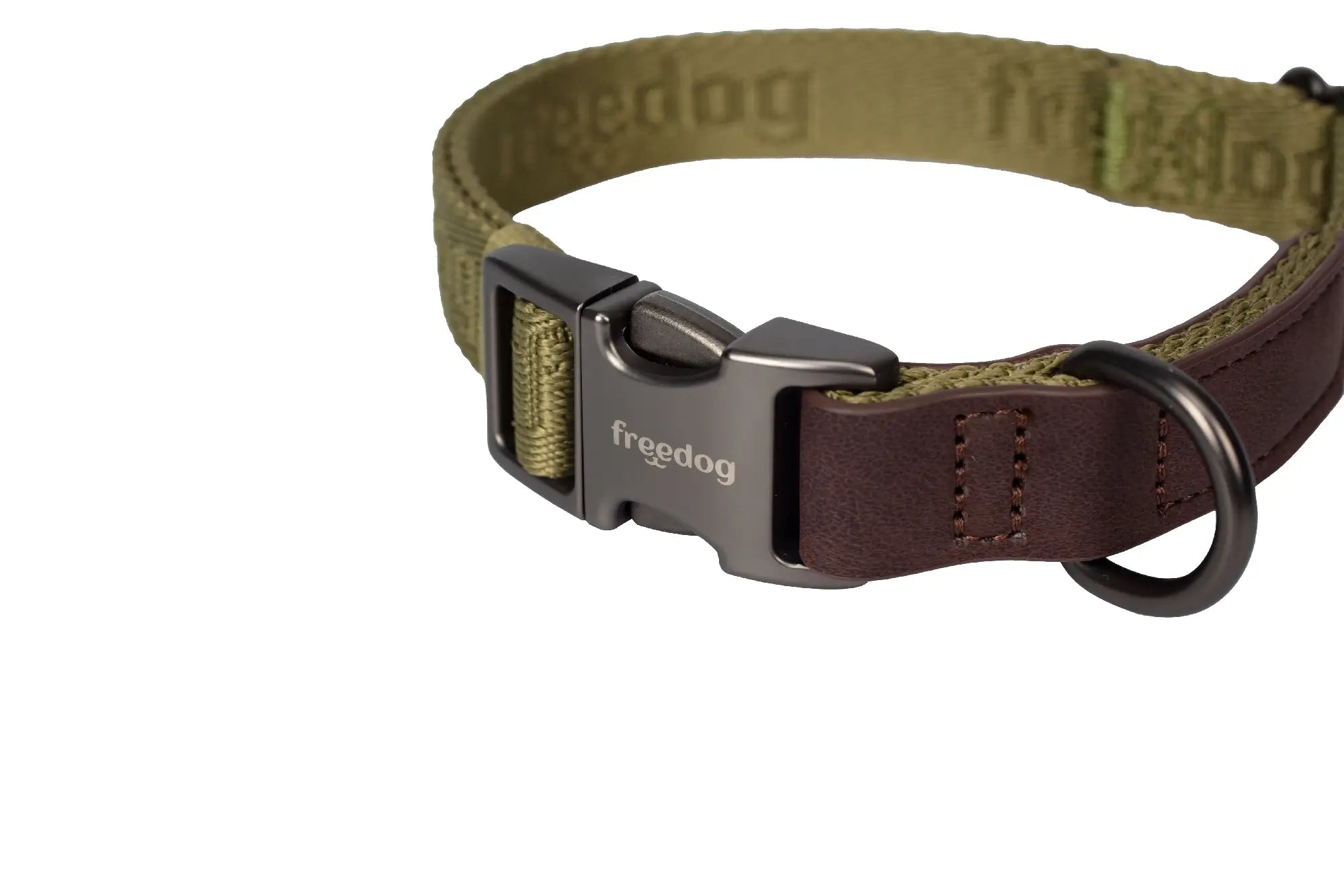 Freedog Collare Linum Green Forest Riciclato, 20 mm 35/52 cm