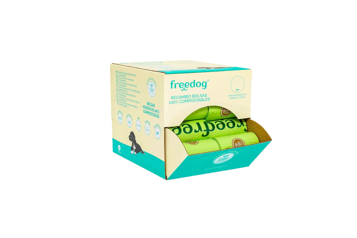 Freedog Espositore per sacchetti biodegradabili, 40 rotoli