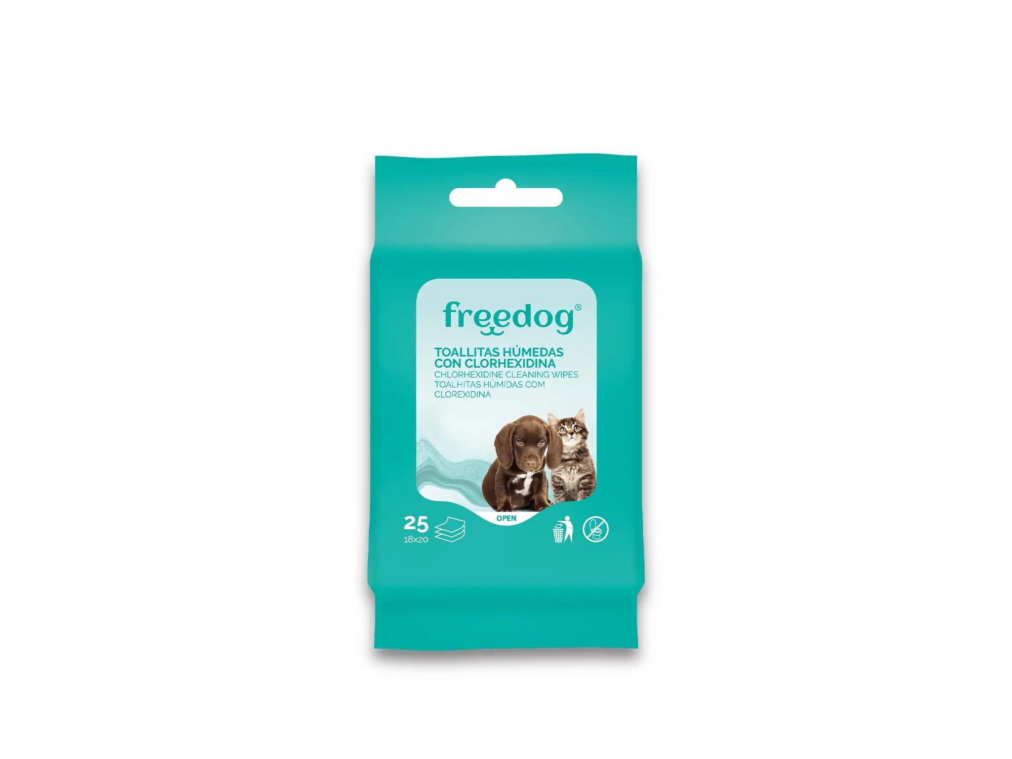 Freedog Salviette tascabili alla clorexidina 25 confezioni