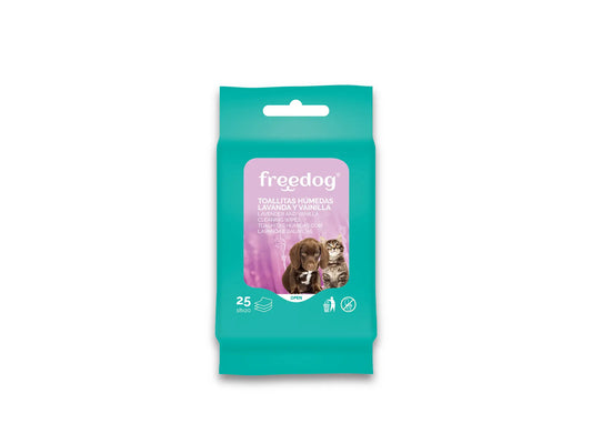 Freedog Salviette umidificate Lav/Vain Pocket 25 Ud 18X20Cm