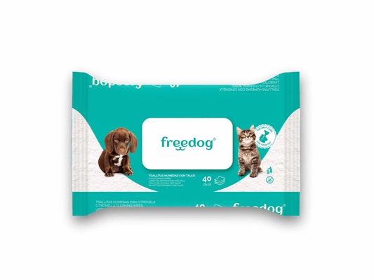 Freedog Salviette al talco grandi 40 unità 28 X 18Cm