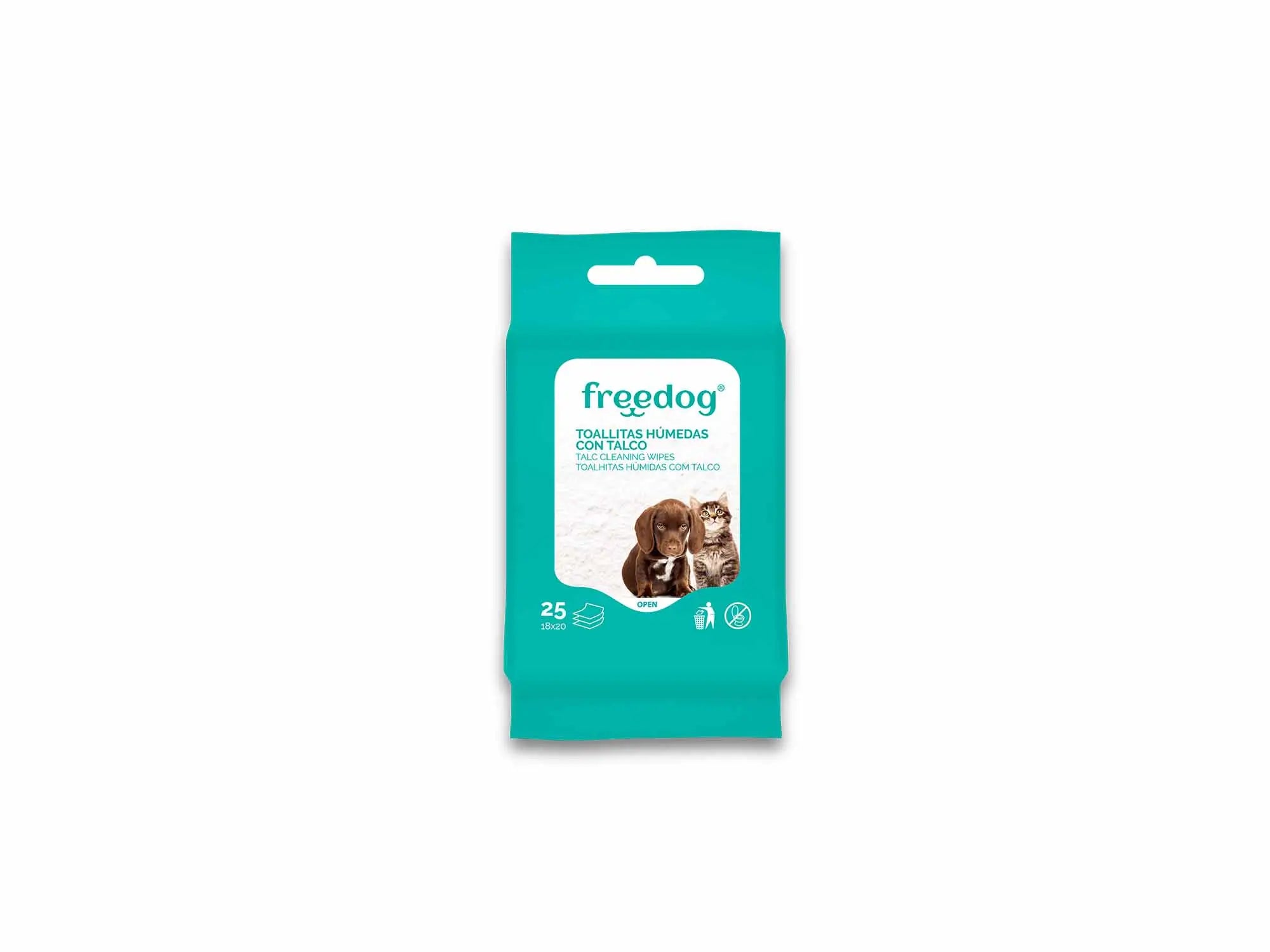 Freedog Talco in polvere Salviette umidificate tascabili 25 unità 18 X 20Cm