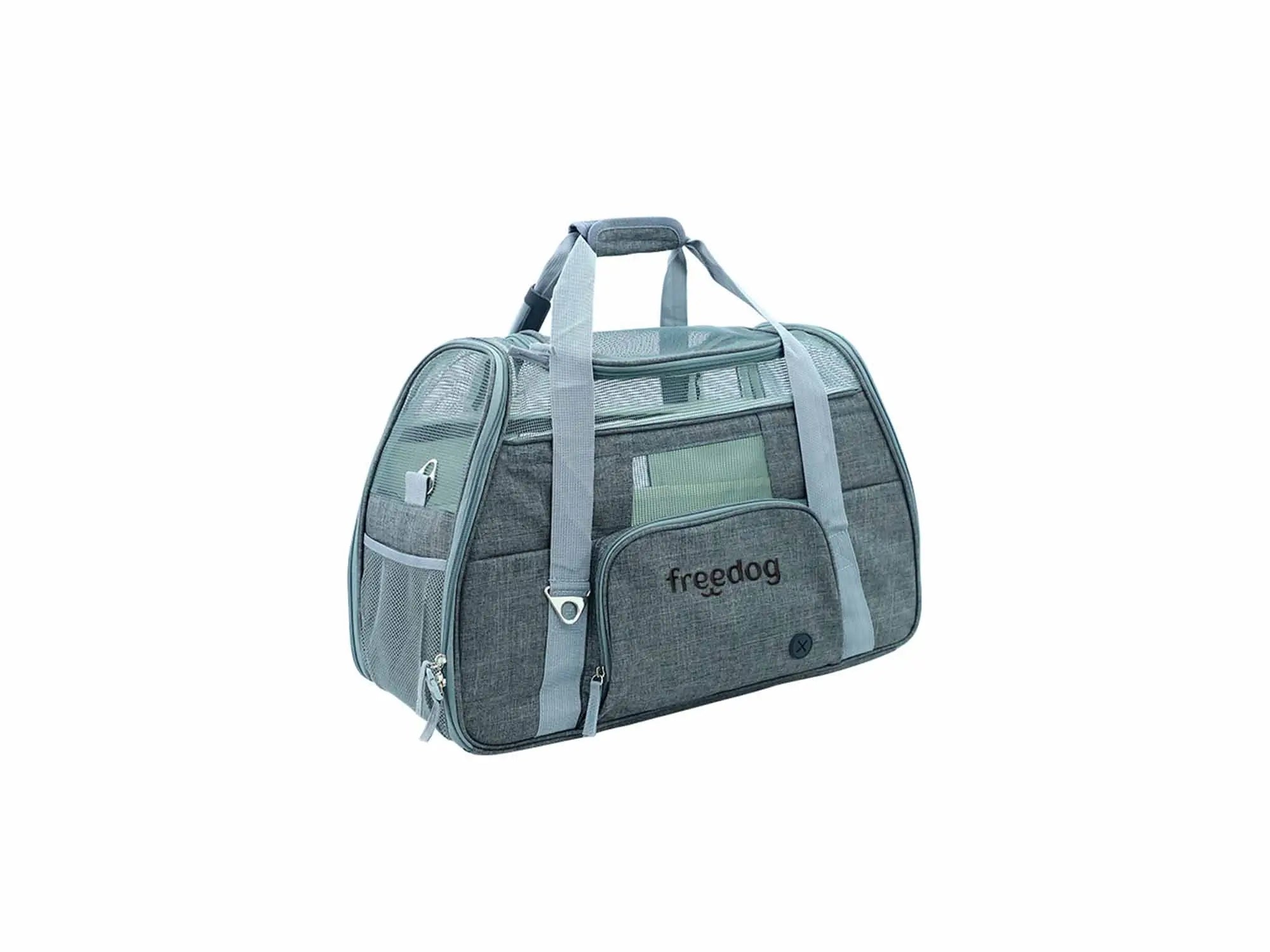 Freedog Trasportino Crossworld Grigio, 51x23x35 cm