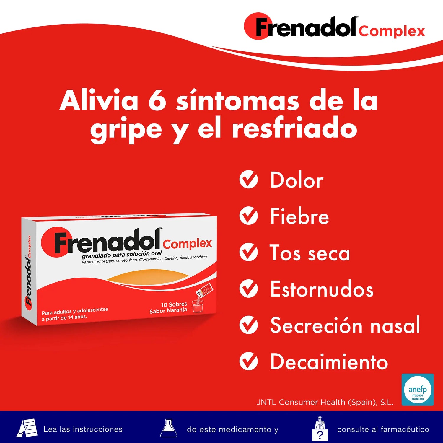 Complesso antinfluenzale FRENADOL®, uso orale, 10 bustine