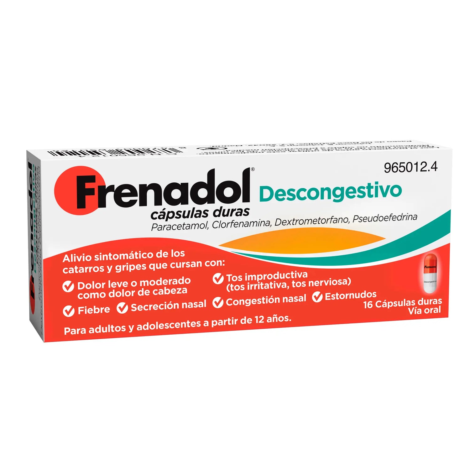 FRENADOL® Decongestionante antinfluenzale, uso orale, 16 capsule