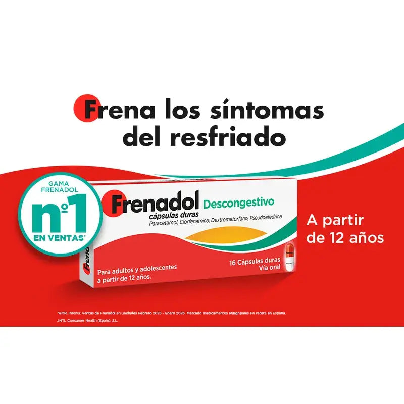 FRENADOL® Decongestionante antinfluenzale, uso orale, 16 capsule