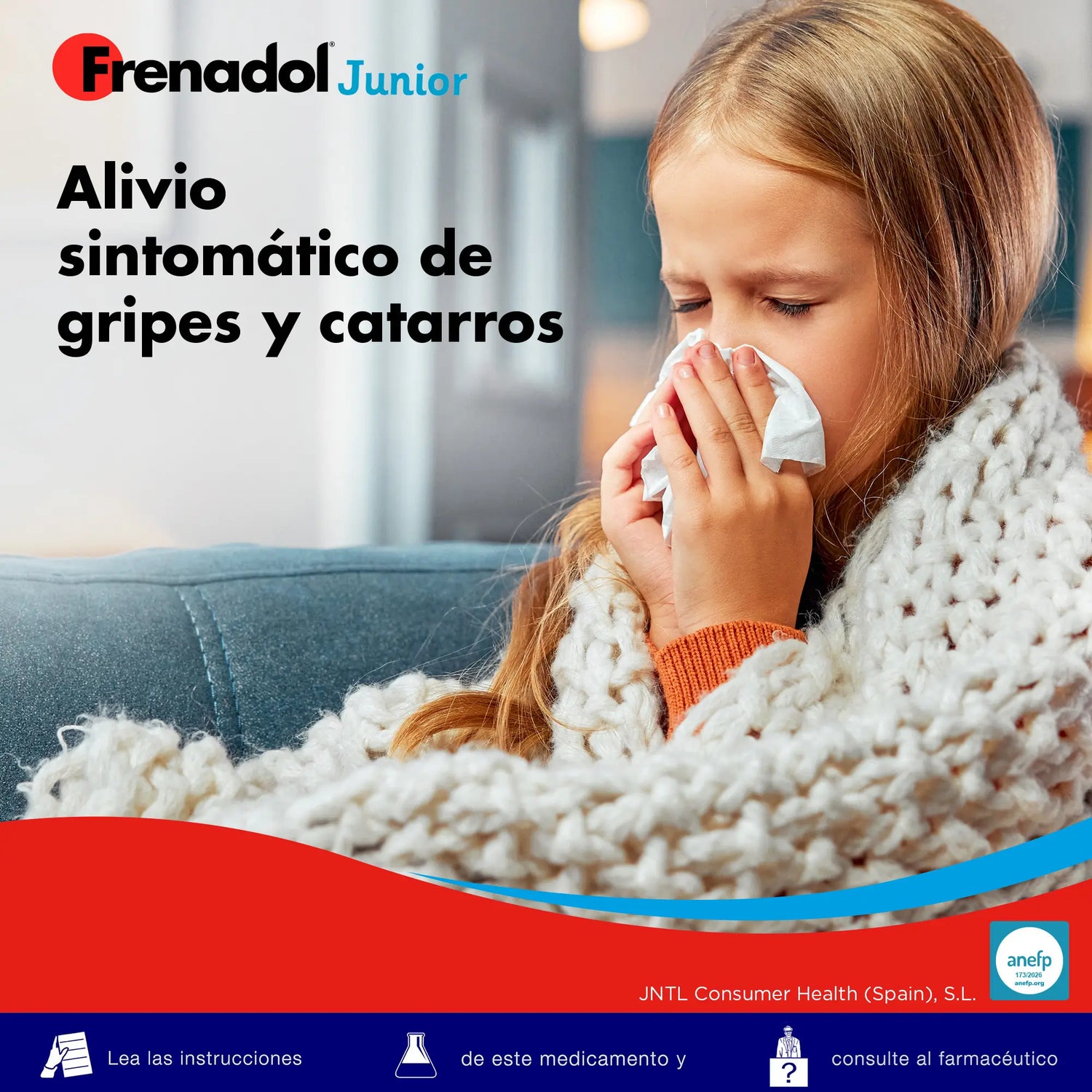 Frenadol Junior Antinfluenzale per bambini, gusto arancia, uso orale, 10 bustine
