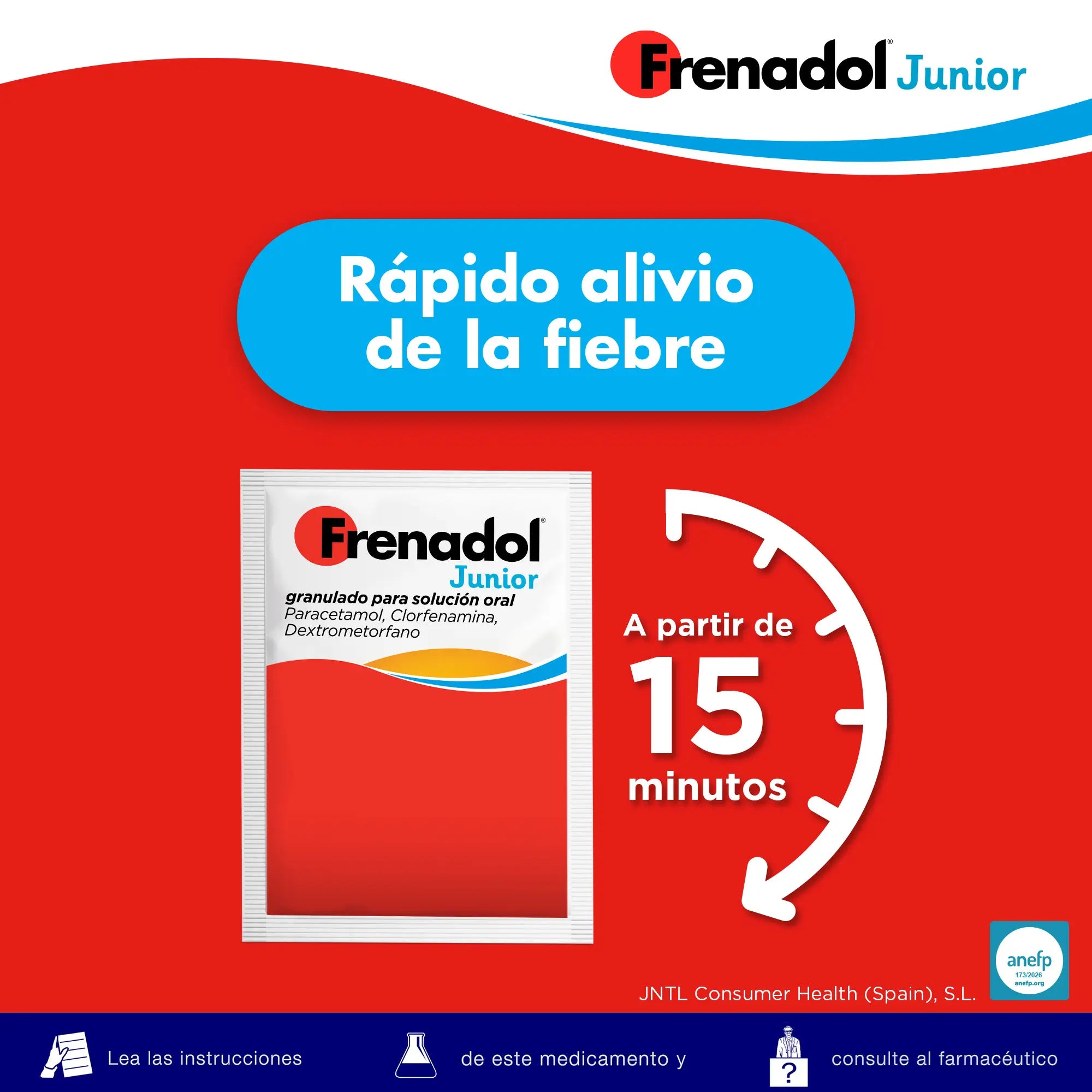 Frenadol Junior Antinfluenzale per bambini, gusto arancia, uso orale, 10 bustine