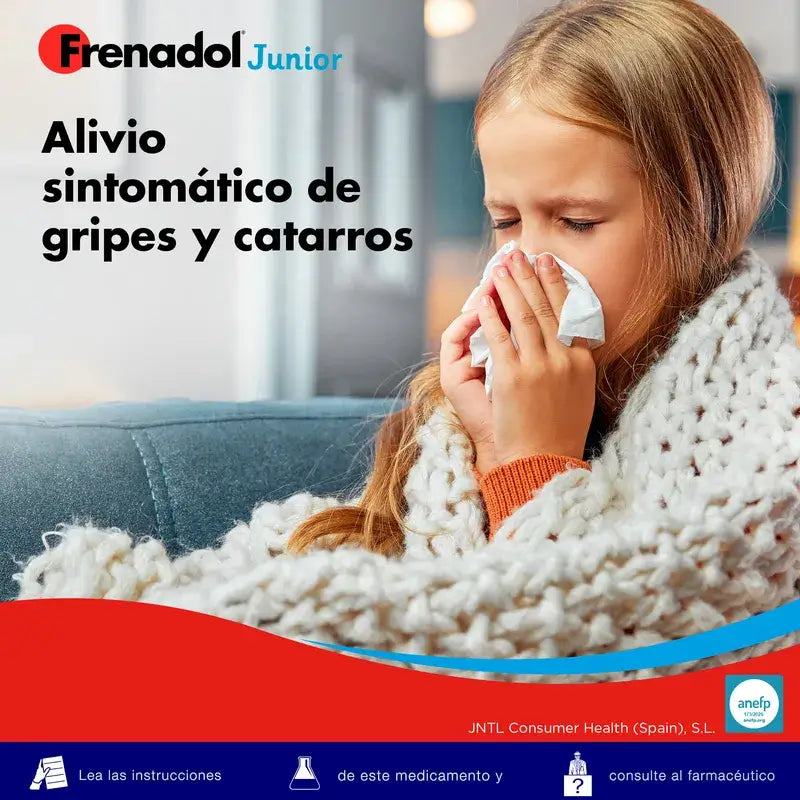 Frenadol Junior Antinfluenzale per bambini, gusto arancia, uso orale, 10 bustine