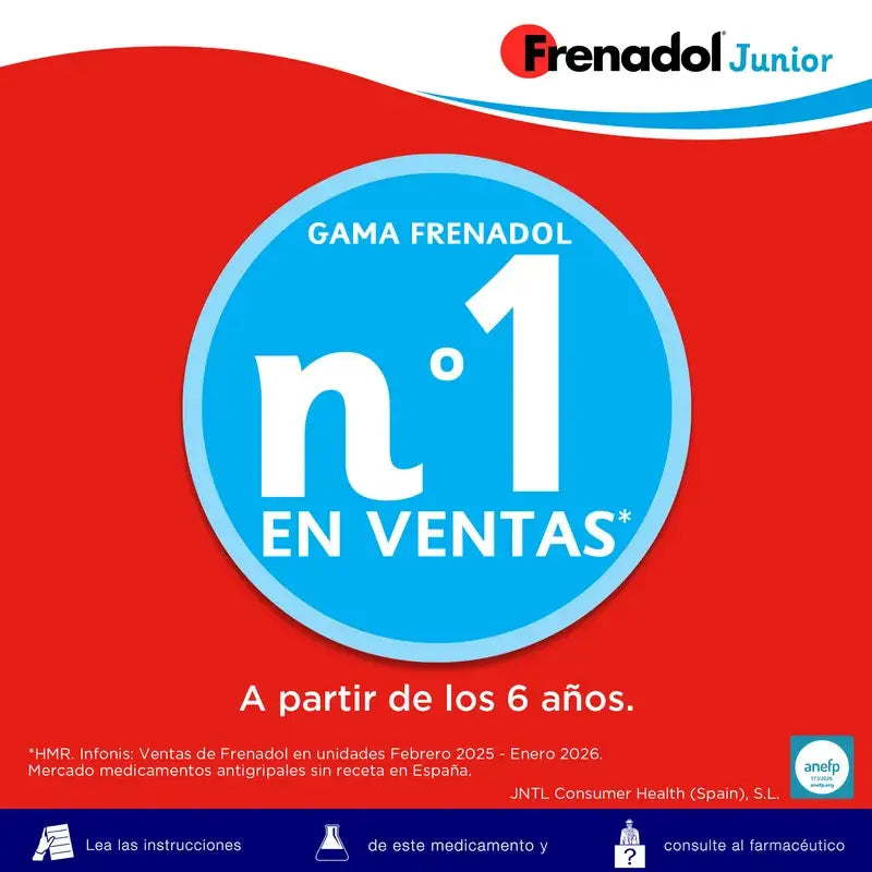 Frenadol Junior Antinfluenzale per bambini, gusto arancia, uso orale, 10 bustine