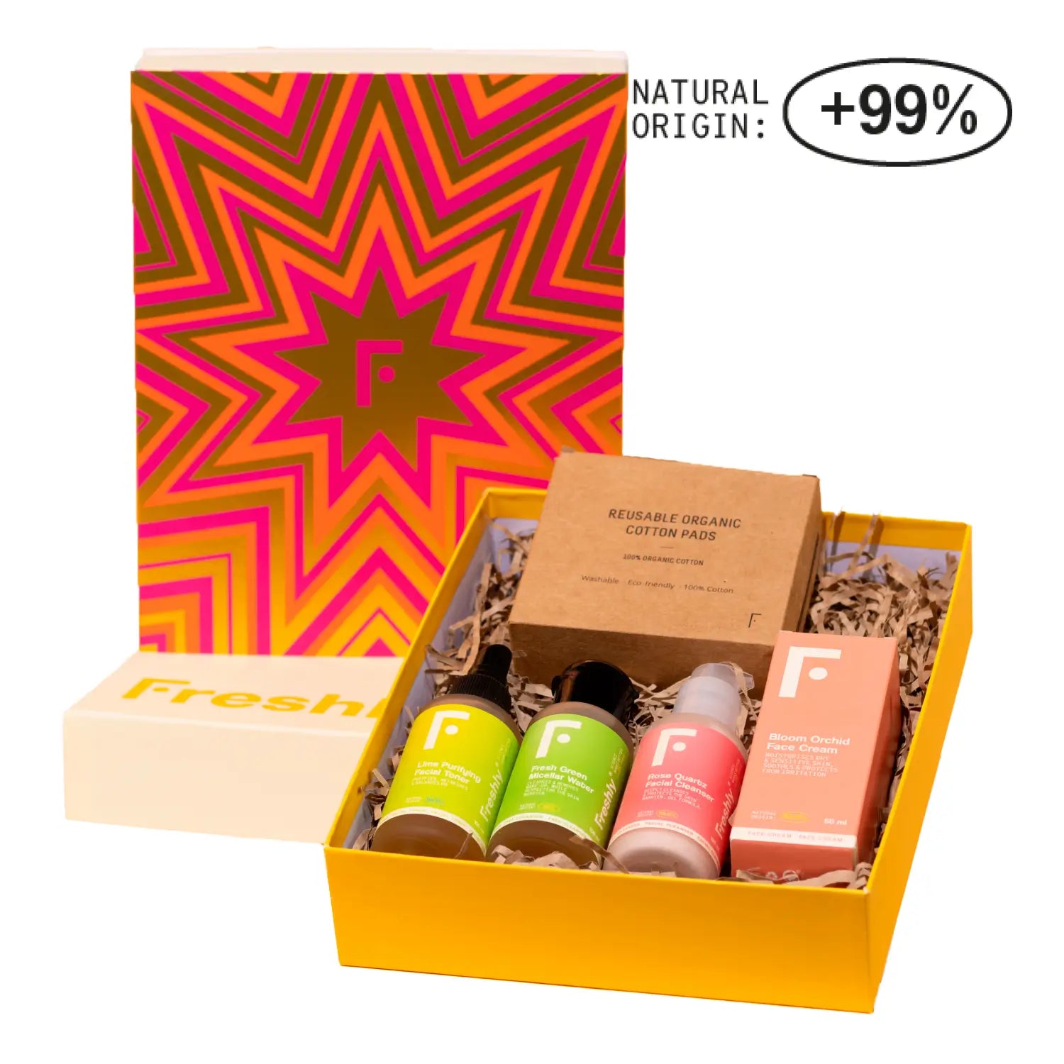 Freshly Box con acqua micellare, detergente, tonico e idratante, 4 unità