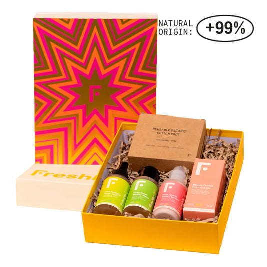 Freshly Box con acqua micellare, detergente, tonico e idratante, 4 unità