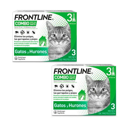 Frontline Combo Gatti e Furetti, Confezione 2 x 3 Pipette x 0,5 ml