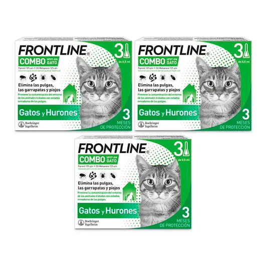 Frontline Combo Gatti e Furetti, Confezione 3 x 3 Pipette x 0,5 ml