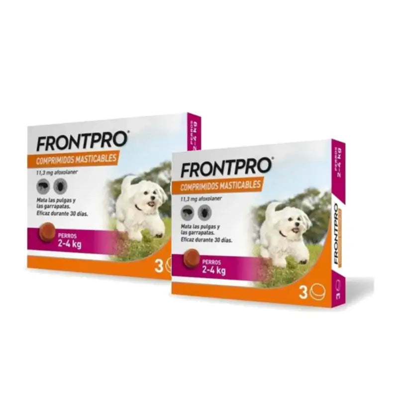 Frontpro Antiparassitario per cani da 2 a 4 kg (S), confezione da 2 x 3 compresse masticabili