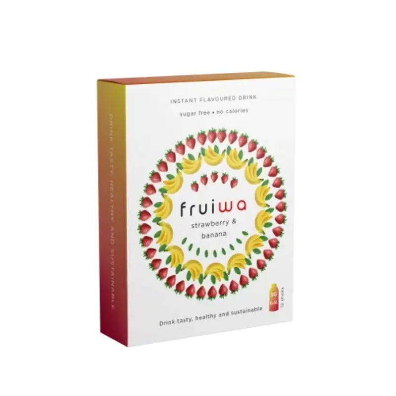 Fruiwa Fragola e banana bevanda istantanea in polvere con vitamina C e dolcificante, 36 grammi