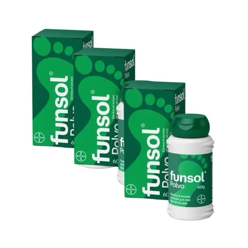 Funsol Deodorante in polvere per piedi, 3X60 Gr