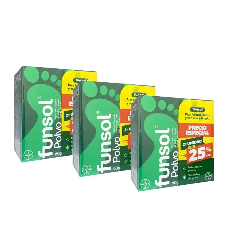 Funsol in polvere, 2ª confezione con sconto promozionale del 25%, confezione da 3 x 60 g