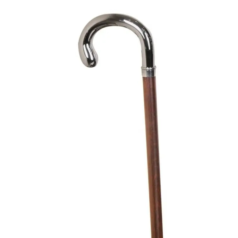 Garcia 1880 Bastone da passeggio Faggio Marrone Pugno nichelato, 22 Mm con gomma