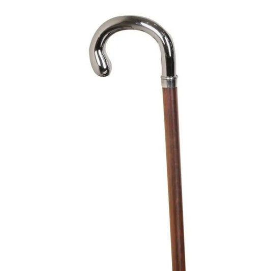 Garcia 1880 Bastone da passeggio Faggio Marrone Pugno nichelato, 22 Mm con gomma