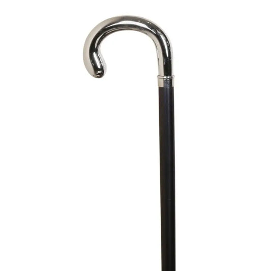 Garcia 1880 Bastone da passeggio in faggio nero nichelato 22 mm con gomma