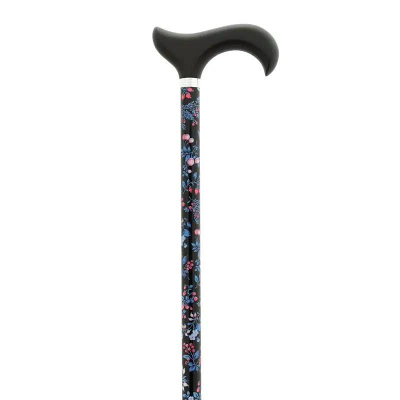 García 1880 Muletilla estensibile Fiori neri Pugno di legno nero Nero