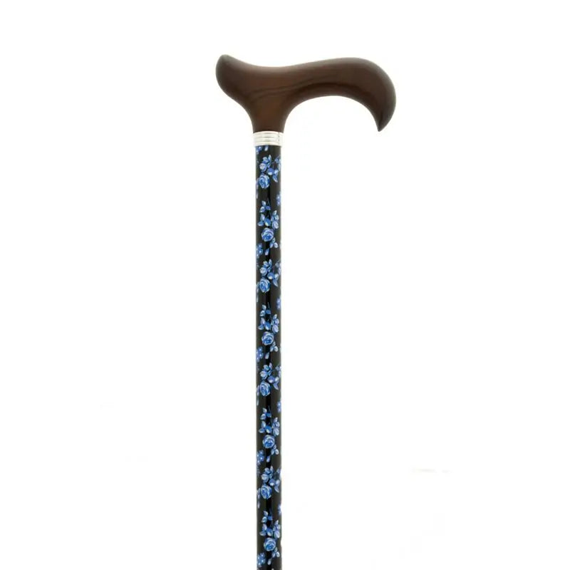 García 1880 Muletilla estensibile, nero, fiori blu est.