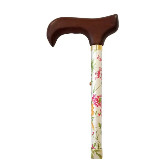 Garcia 1880 Muletilla pieghevole timbrata con fiori d'argento Pugno di legno