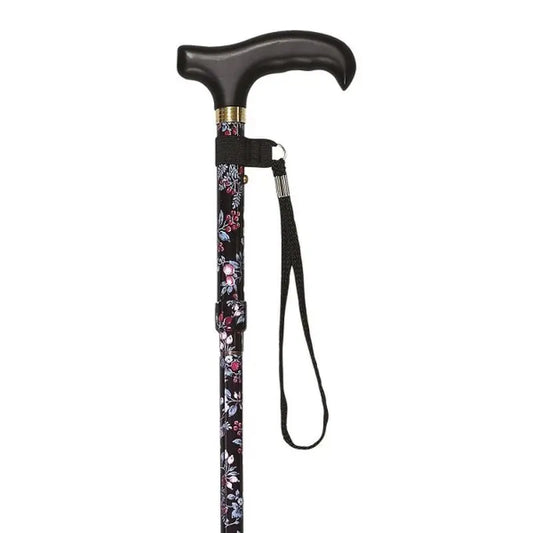Garcia 1880 Mini stampella pieghevole, timbrata con fiori neri