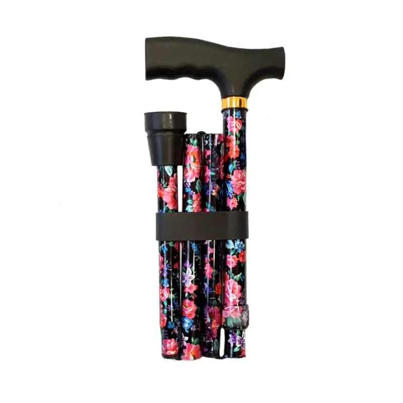 Garcia 1880 Muletilla Plegable Fiori neri Pugno di plastica pieghevole