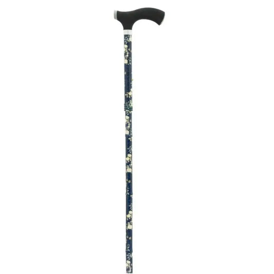 Garcia 1880 Stampella pieghevole Soft Touch Nero, fiori blu