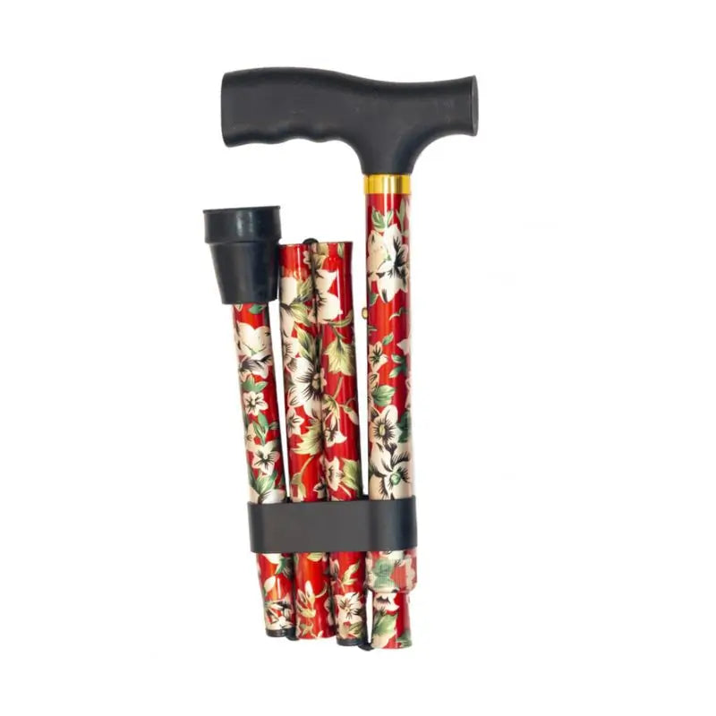 García 1880 Muletilla Plegable Plegable Red Flowers Polsino di plastica