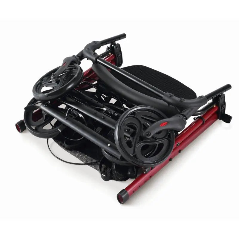 Rollator Garcia 1880 in alluminio con sedile regolabile in altezza (rosso)