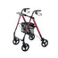 Rollator Garcia 1880 in alluminio con sedile regolabile in altezza (rosso)