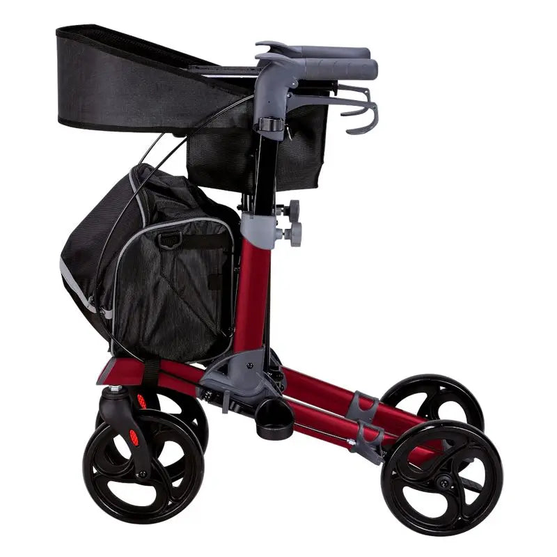 Garcia 1880 Rollator pieghevole in alluminio con freni nuovo stile (rosso)