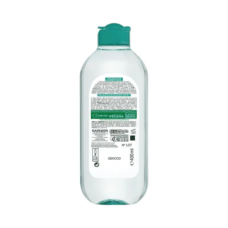 Garnier Aloe Hyaluronic Acqua Micellare Tutto In 1 Deterge, Rimuove il Make-Up e Ripristina Viso, Occhi, Labbra - Senza Risciacquo