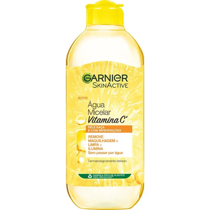 Garnier Acqua Micellare alla Vitamina C Deterge, rimuove il trucco e illumina la pelle spenta. Formula ipoallergenica - 400 ml