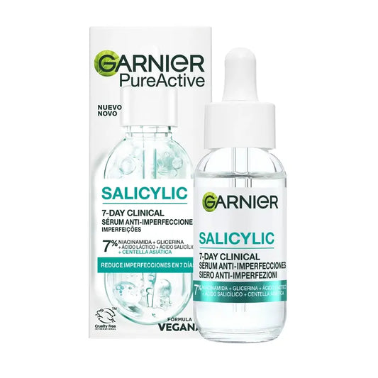 Garnier Siero Anti-Acne Attivo Puro Salicilico Anti-Blemish e Detergente, 30 ml