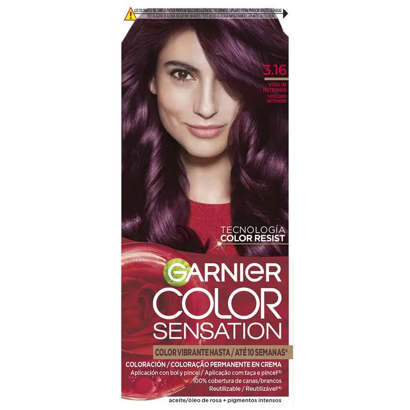 Garnier Color Sensation Crema Colore Permanente 3.16 Violino Intenso