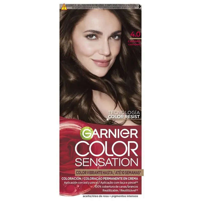 Garnier Color Sensation Crema Colore permanente per capelli 4.0 Castano
