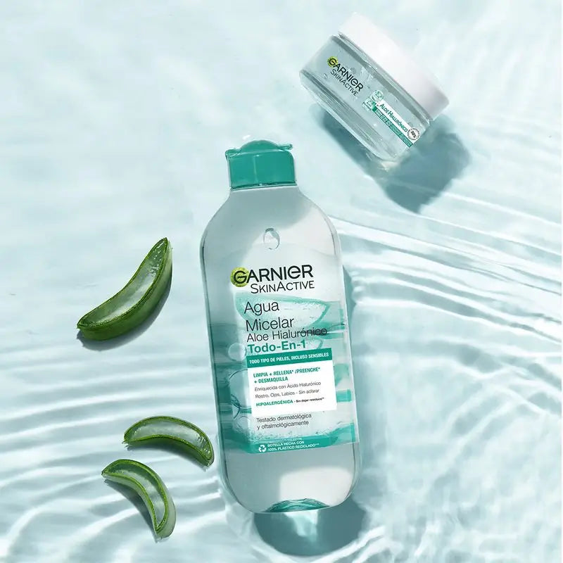 Garnier Aloe Hyaluronic Crema giorno con Aloe Vera + Acido Ialuronico. Idrata intensamente 48H - Nutre - Reintegra.