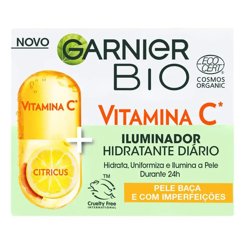 Garnier Crema Giorno Illuminante con Vitamina C, nutre, corregge le linee e aumenta la luminosità giorno dopo giorno.