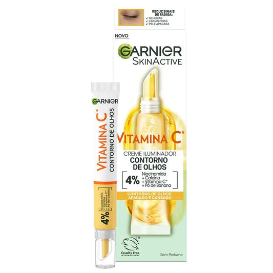Garnier Crema Contorno Occhi Illuminante con Vitamina C + Niacinamide + Caffeina + Polvere di Banana