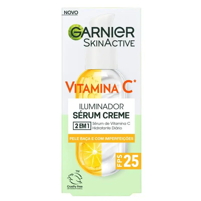 Garnier Crema Siero con Spf 25. Alta concentrazione di siero di vitamina C e protezione solare, 50ml
