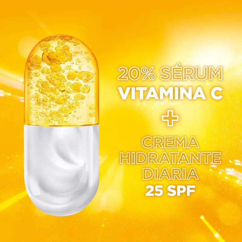 Garnier Crema Siero con Spf 25. Alta concentrazione di siero di vitamina C e protezione solare, 50ml