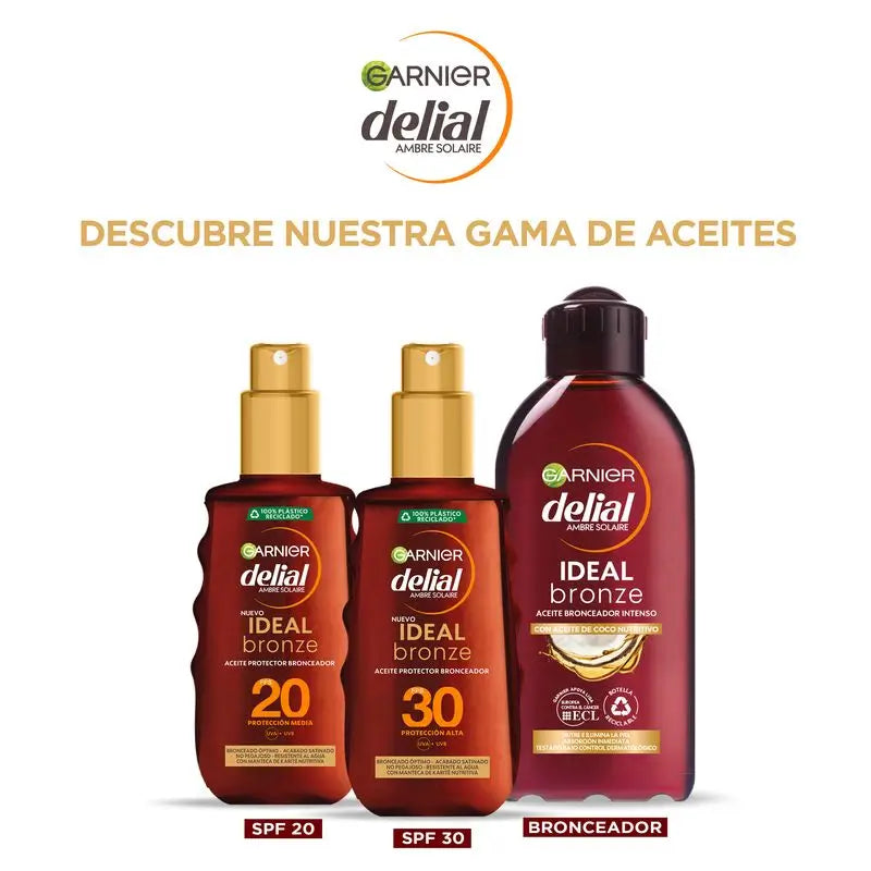 Garnier Delial Olio Abbronzante Intenso con Olio di Cocco Nutriente - 200 Ml