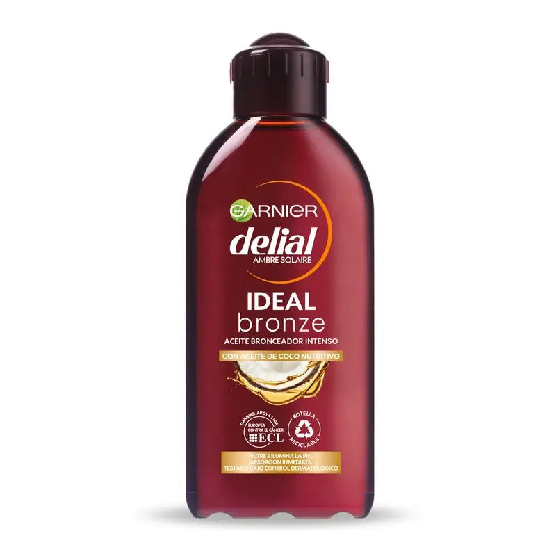 Garnier Delial Olio Abbronzante Intenso con Olio di Cocco Nutriente - 200 Ml